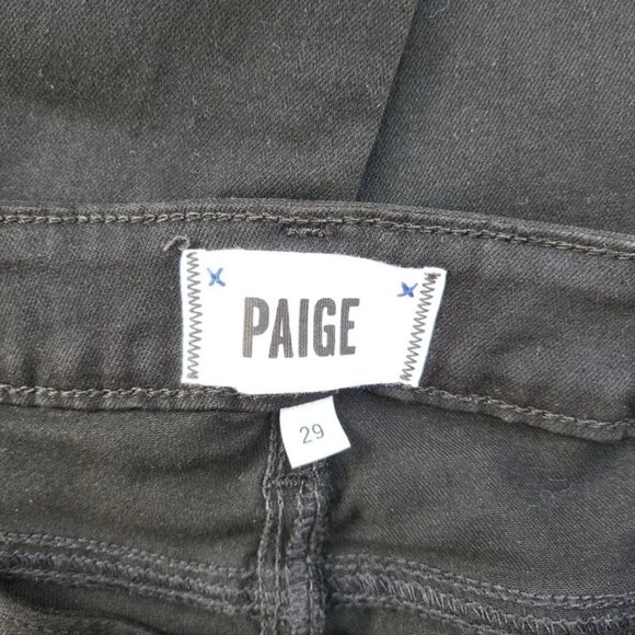 NWT Paige Verdugo Ultra Skinny Dark Out Destructed Black Jeans Size 29 - Picture 3 of 5